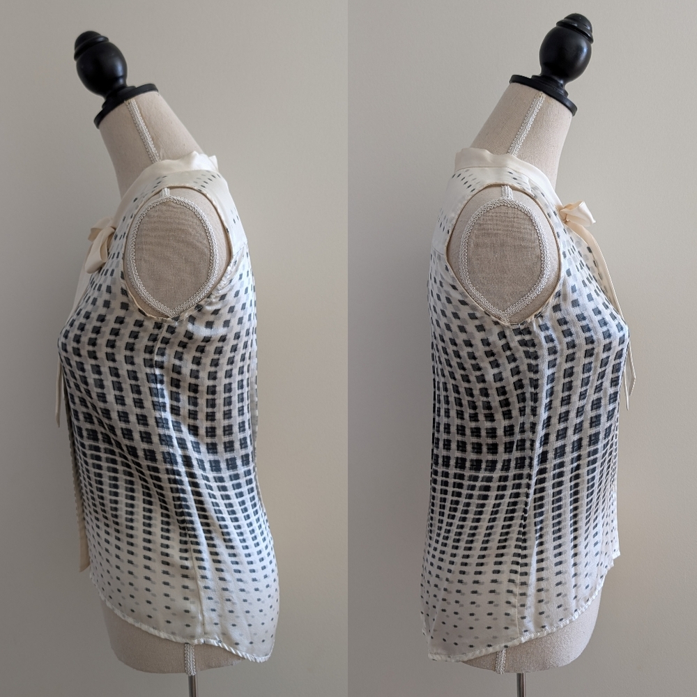Judith & Charles Silk Bow Tie Sleeveless Top - Picture 9 of 11